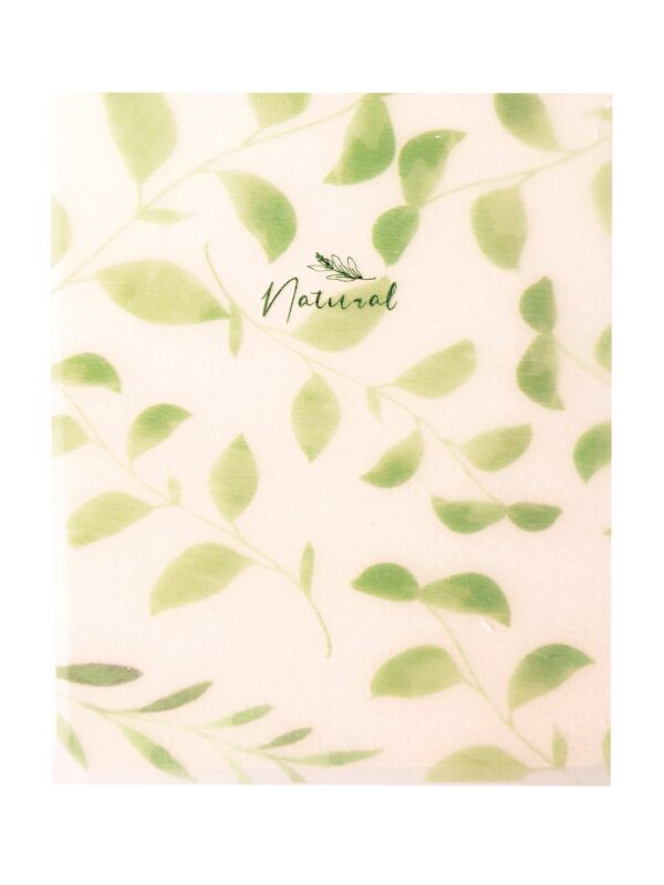 Блокнот А6 80л кл. "Premium. NATURAL LEAVES" пласт.обл., спираль, офсет 80г/м2