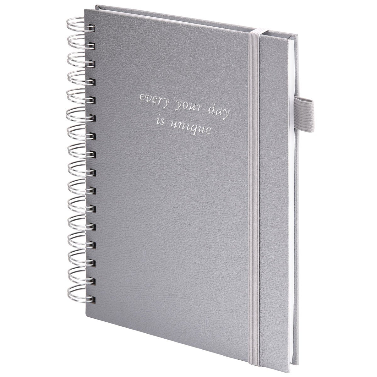 Книга для записей А5 80л кл. "Calipso" серый, иск.кожа, резинка, гребень