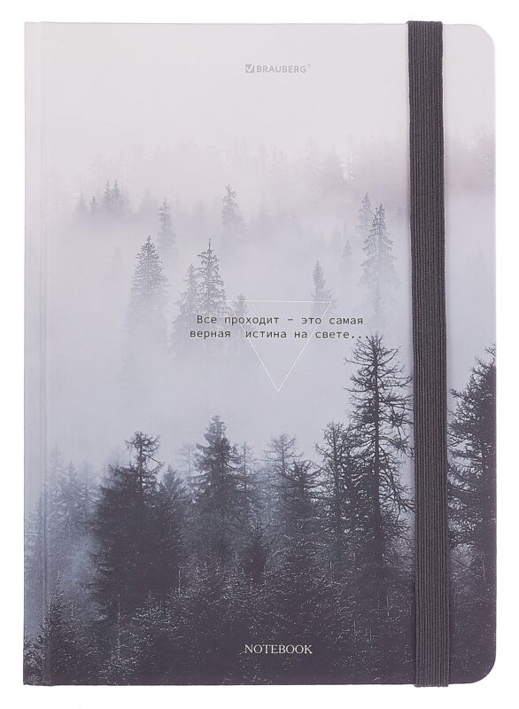 Книга для записей А5 96л кл. "Туман" тв.обложка, резинка