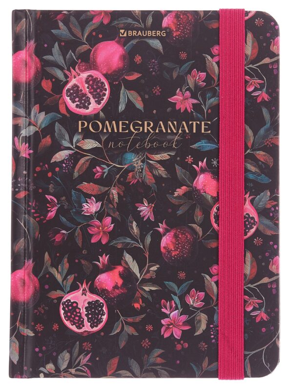 Записная книжка А6 96л кл. "Гранаты" тв.обложка, резинка