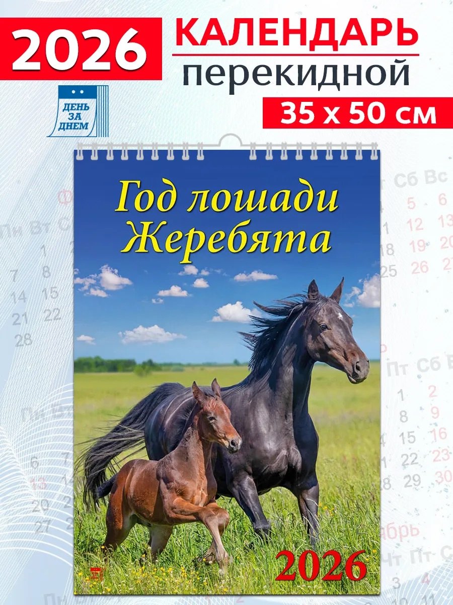 Календарь 2026г 350*500 "Год лошади. Жеребята" настенный, на спирали
