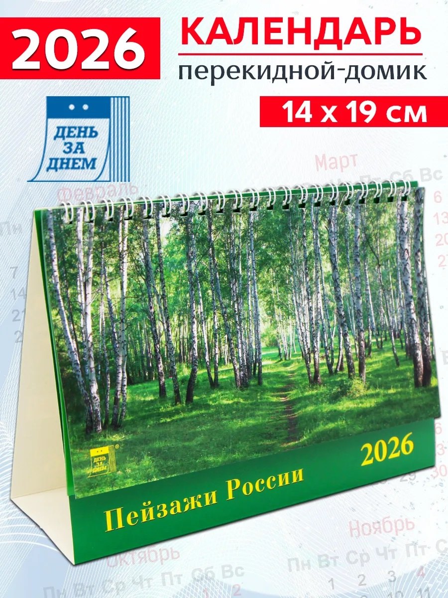 Календарь 2026г 200*140 «Пейзажи России» настольный, домик