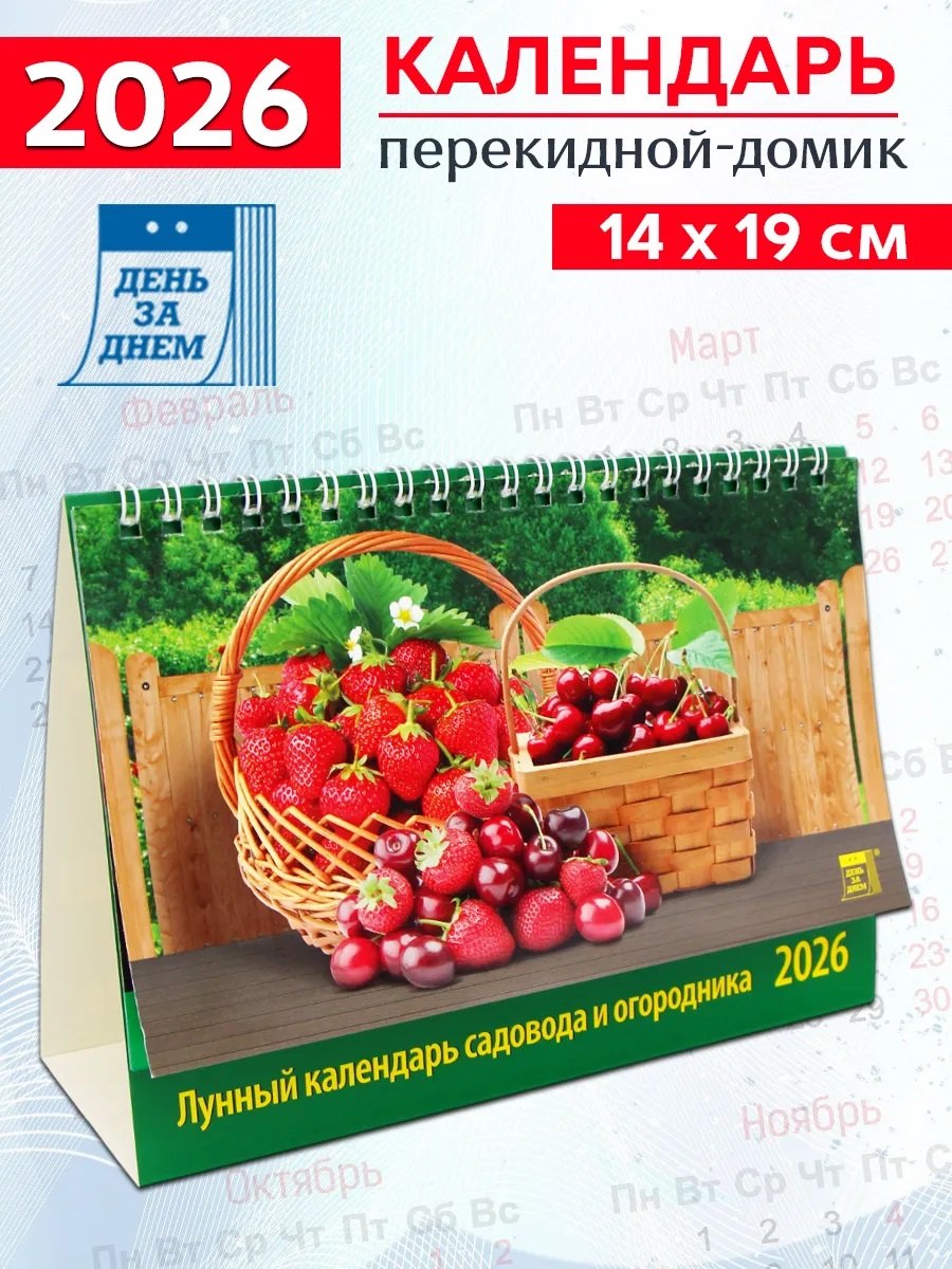 Календарь 2026г 200*140 «Лунный календарь садовода и огородника» настольный, домик