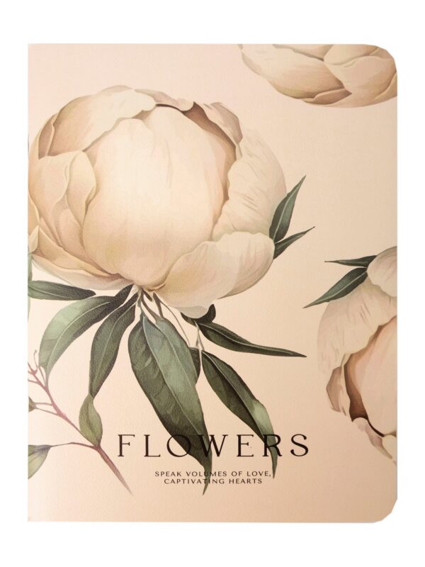 Тетрадь 48л кл. "Peony", айвори, карт.обл., микротекстур-ие, ламинация, скрепка