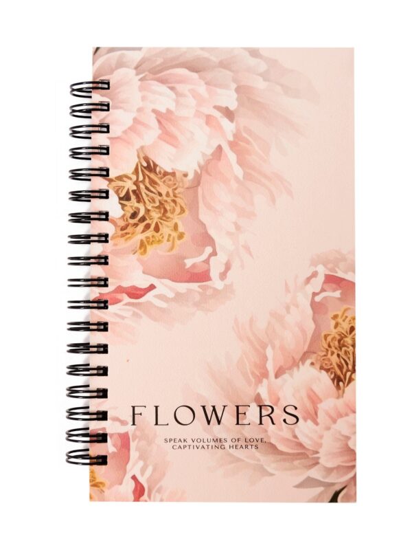 Записная книжка 94*174 100л кл. "Peony", персиковый, тв.переплет, спираль