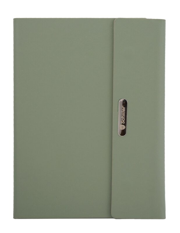 Книга для записей А5, 100 листов в клетку, на магните, зеленая, Schiller