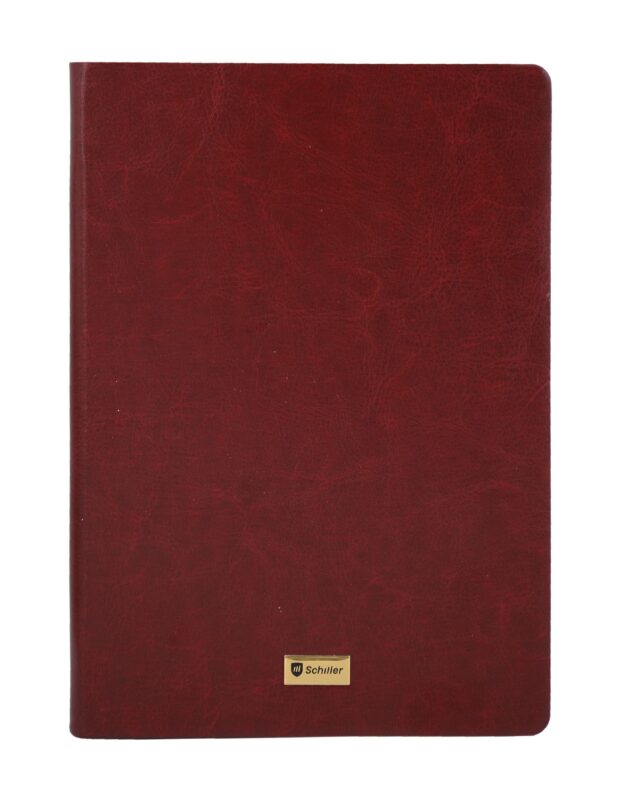 Книга для записей А5, 96 листов, нелинованная/в линейку, бордовая, Schiller