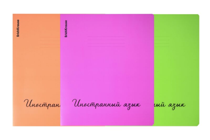 Тетрадь 48л кл. ТЕМА "Neon. Иностранный язык" пласт.обл., ассорти, ErichKrause