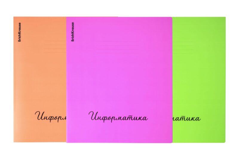 Тетрадь 48л кл. ТЕМА "Neon. Информатика" пласт.обл., ассорти, ErichKrause