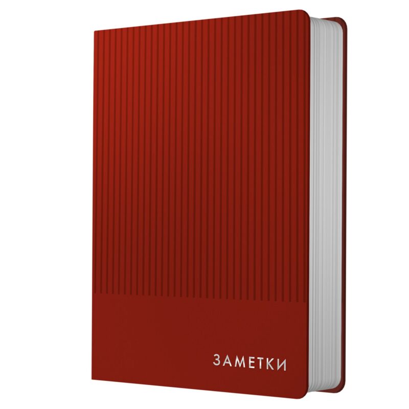 Записная книжка А6 80л кл. "Studio. Бордовый", иск.кожа,интегр.обл., скругл.углы, ляссе