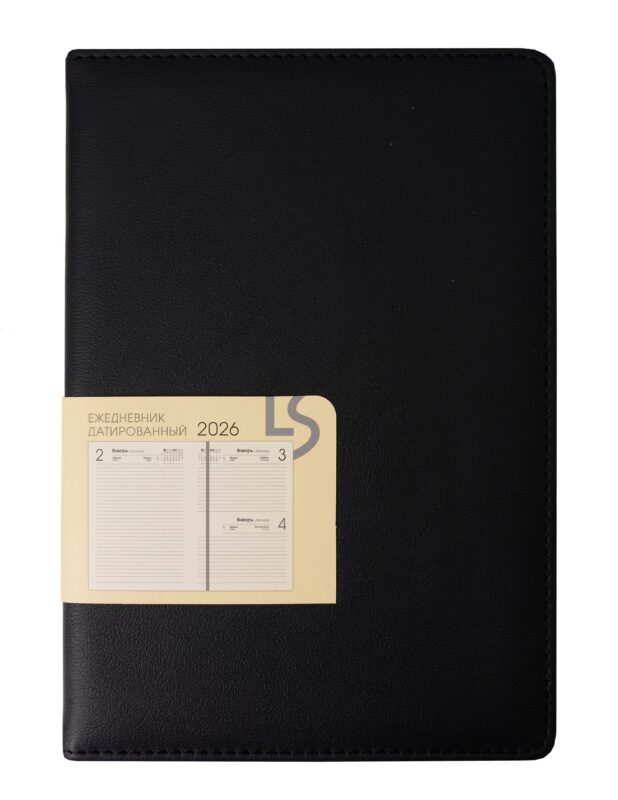 Ежедневник датированный 2026 год, А5, 176 листов, "Maple", черный