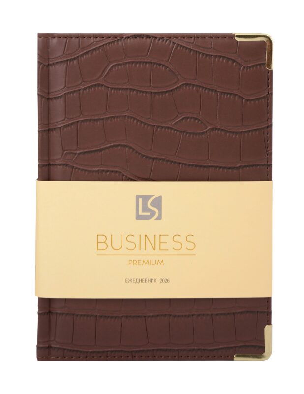 Ежедневник датированный 2026 год, А5, 176 листов, "Business Premium. Impact", темно-коричневый