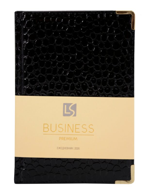 Ежедневник датированный 2026 год, А5, 176 листов, "Business Premium. Lizard", черный