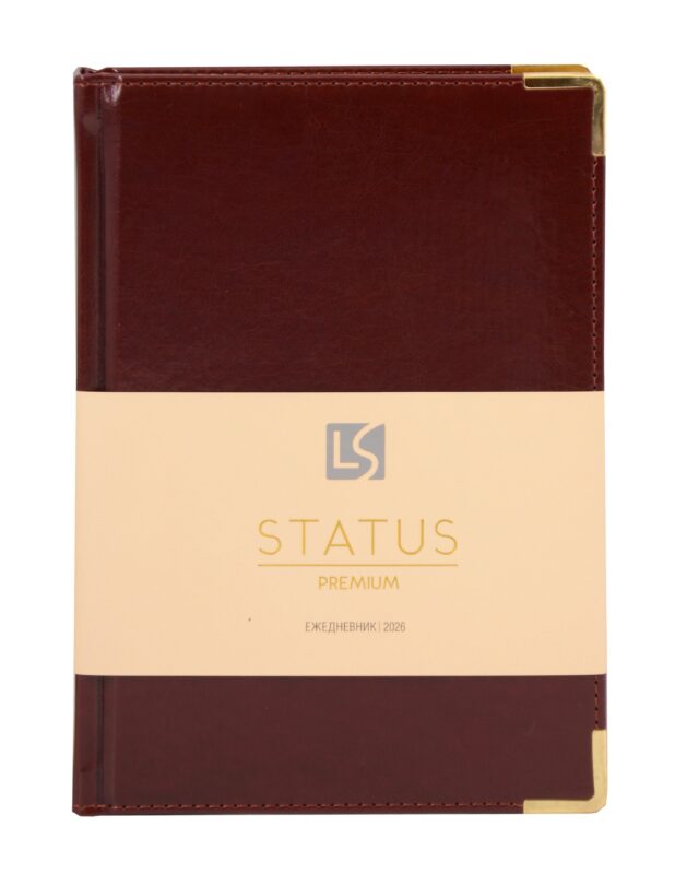 Ежедневник датированный 2026 год, А5, 176 листов, "Status", каштановый