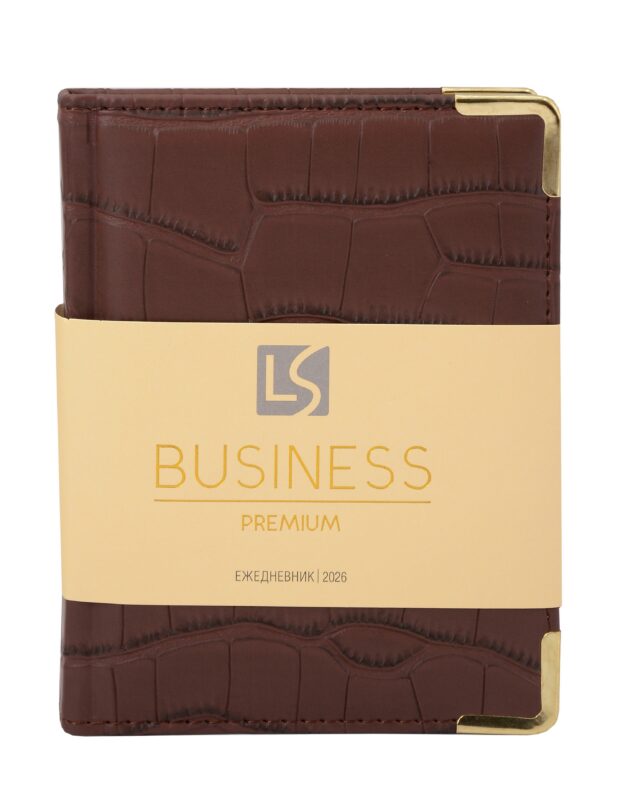 Ежедневник датированный 2026 год, А6, 176 листов, "Business Premium. Impact", темно-коричневый
