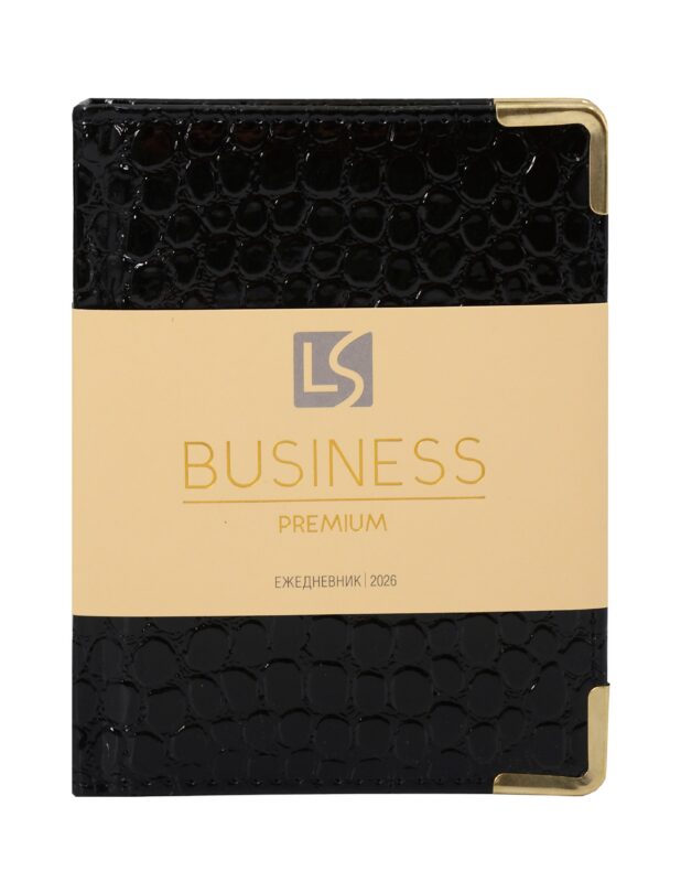 Ежедневник датированный 2026 год, А6, 176 листов, "Business Premium. Lizard", черный