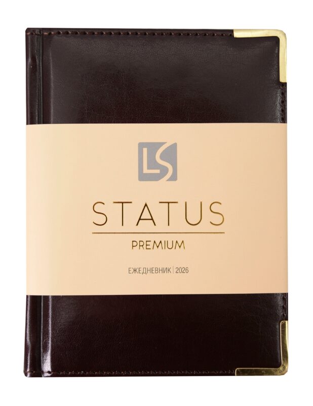 Ежедневник датированный 2026 год, А6, 176 листов, "Status", вишневый