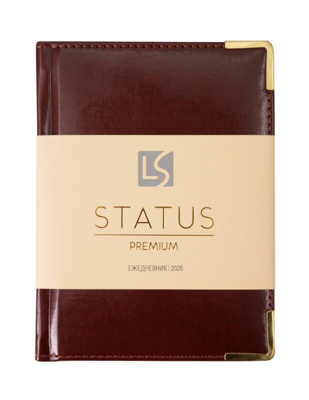 Ежедневник датированный 2026 год, А6, 176 листов, "Status", каштановый
