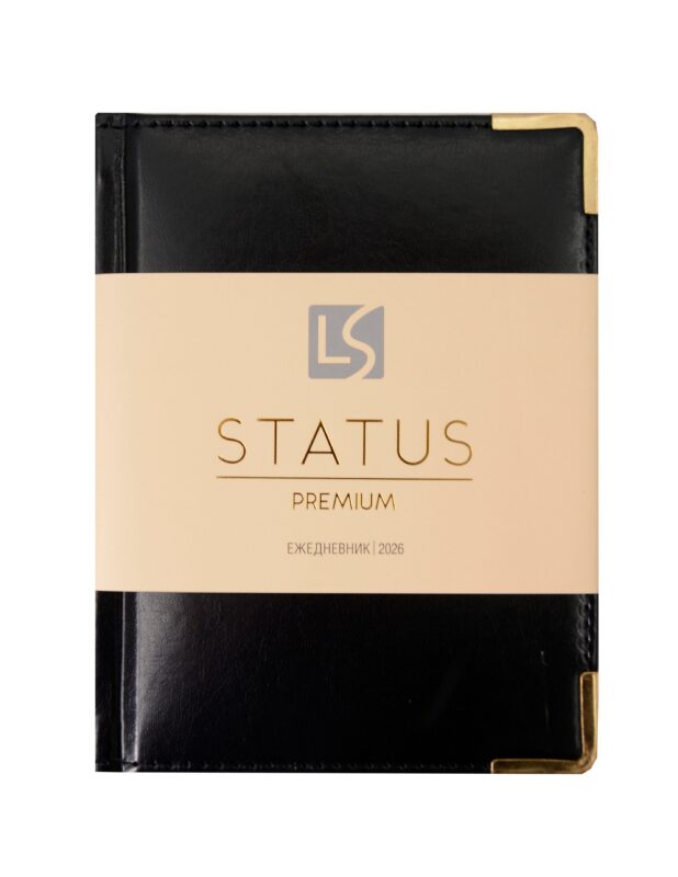 Ежедневник датированный 2026 год, А6, 176 листов, "Status", черный