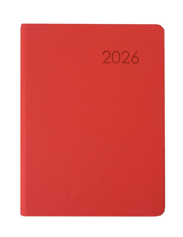 Ежедневник датированный 2026 год, А6, 176 листов, "Paragraph", красный, Soft Touch