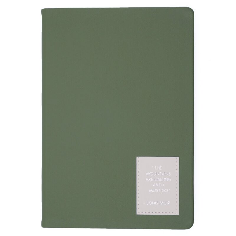 Ежедневник недат. А5 152л "NUANCES" эвкалипт, 7Б, иск.кожа, тв.переплет, тонир.блок, нашивка с тисн.фольгой, скругл.углы, ляссе, инд.уп