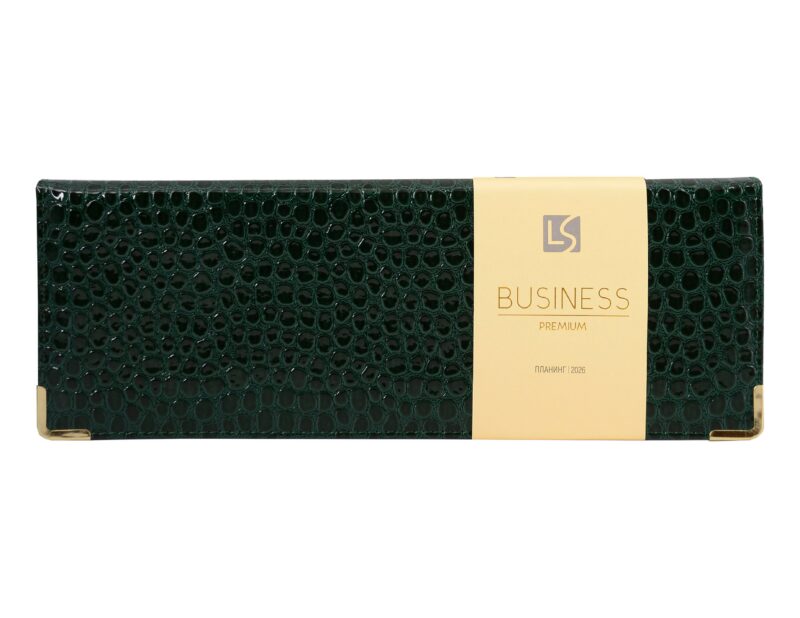 Планинг датированный 2026 год, 56 листов "Business Premium. Lizard", зеленый, искусственная кожа