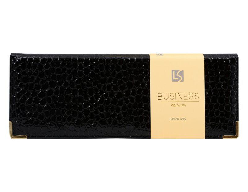 Планинг датированный 2026 год, 56 листов "Business Premium. Lizard", черный, искусственная кожа