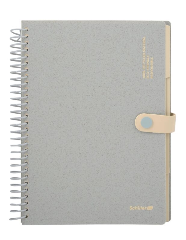 Тетрадь B5 80л кл. "ECO" на спирали, с раздел., на кнопке, Schiller