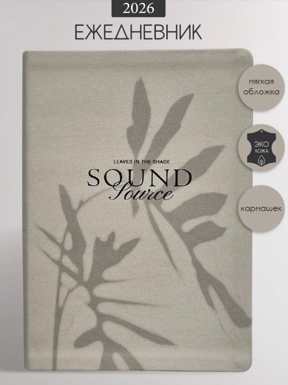 Ежедневник датированный 2026 год, А5, 176 листов, 140x200 мм "Shadow", серый