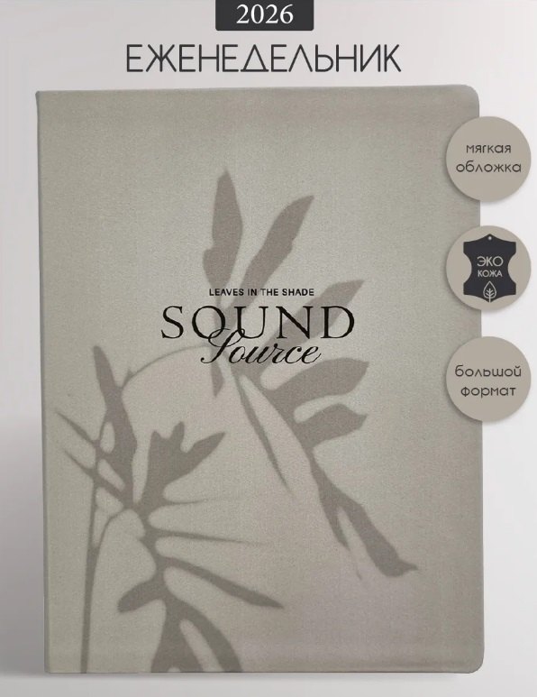 Еженедельник датированный 2026 год, А5, 88 листов, 190x250 мм "Shadow", серый