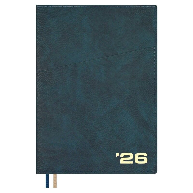 Ежедневник датированный 2026 год, А5+, 176 листов, "Шеврет", черный, внутренний блок в клетку