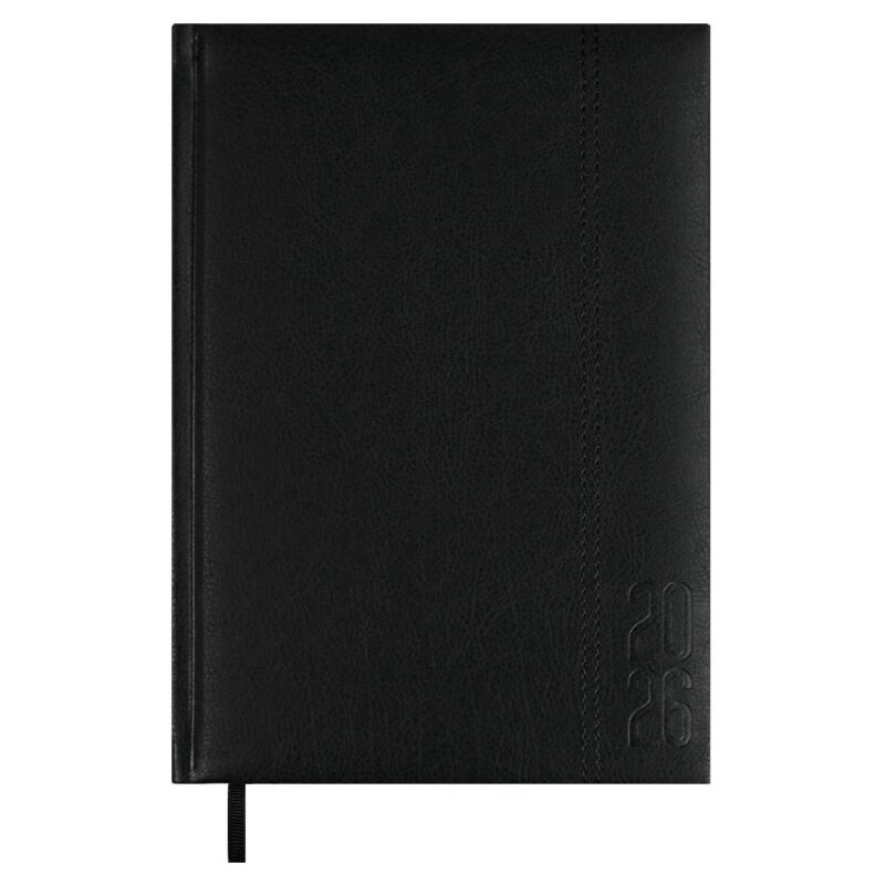 Ежедневник датированный 2026 год, А5, 176 листов, "Наппа", черный