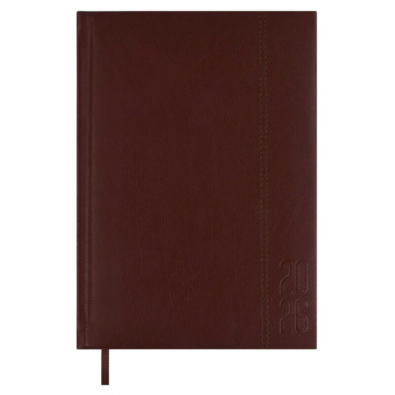 Ежедневник датированный 2026 год, А5, 176 листов, "Наппа", коричневый
