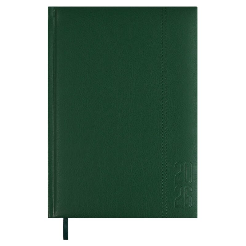 Ежедневник датированный 2026 год, А5, 176 листов, "Наппа", зеленый