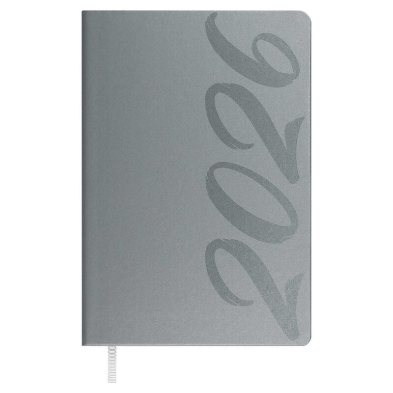 Ежедневник датированный 2026 год, А5, 176 листов, "Софт-тач", серый