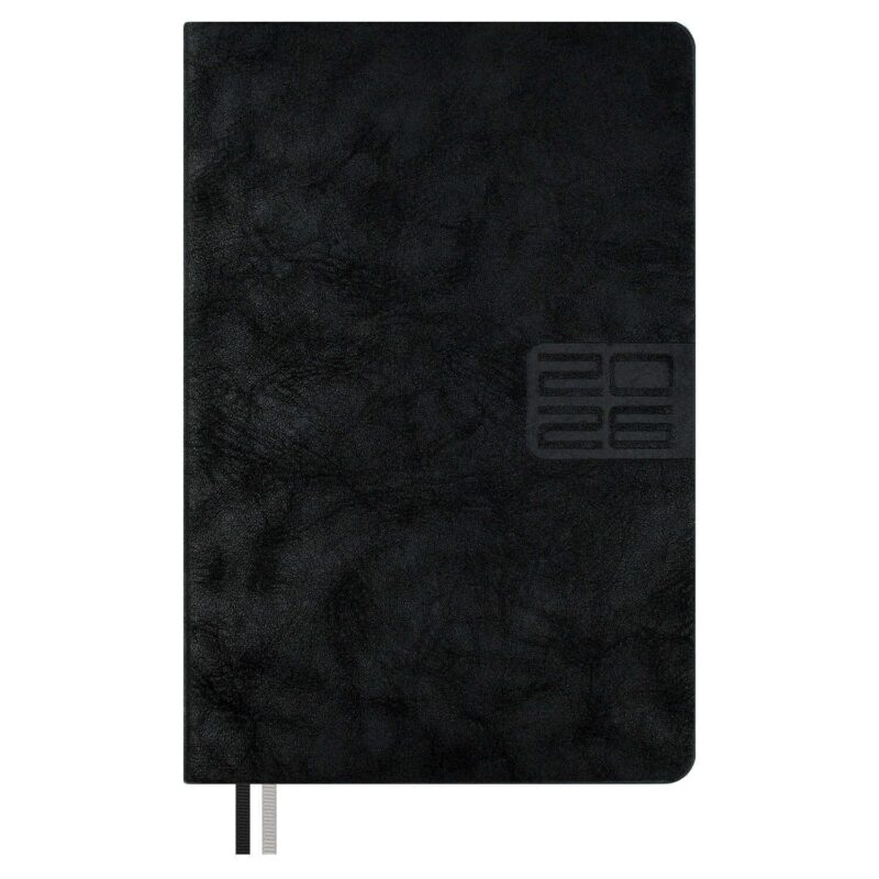 Ежедневник датированный 2026 год, А5, 176 листов, "Тиволи глосс", черный