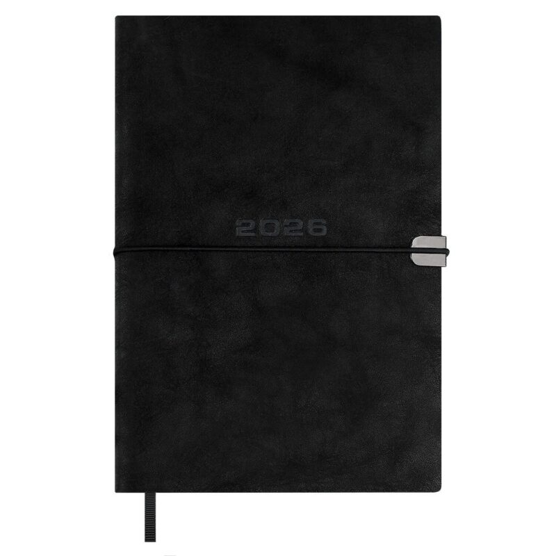 Ежедневник датированный 2026 год, А5, 176 листов, "Тиволи глосс", черный