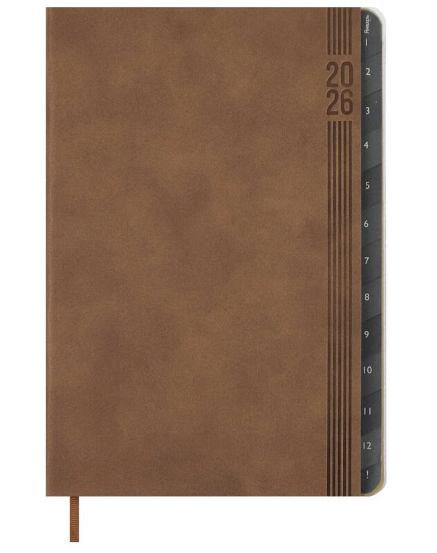 Еженедельник датированный 2026 год, А5, 80 листов, "Буйвол", бежевый