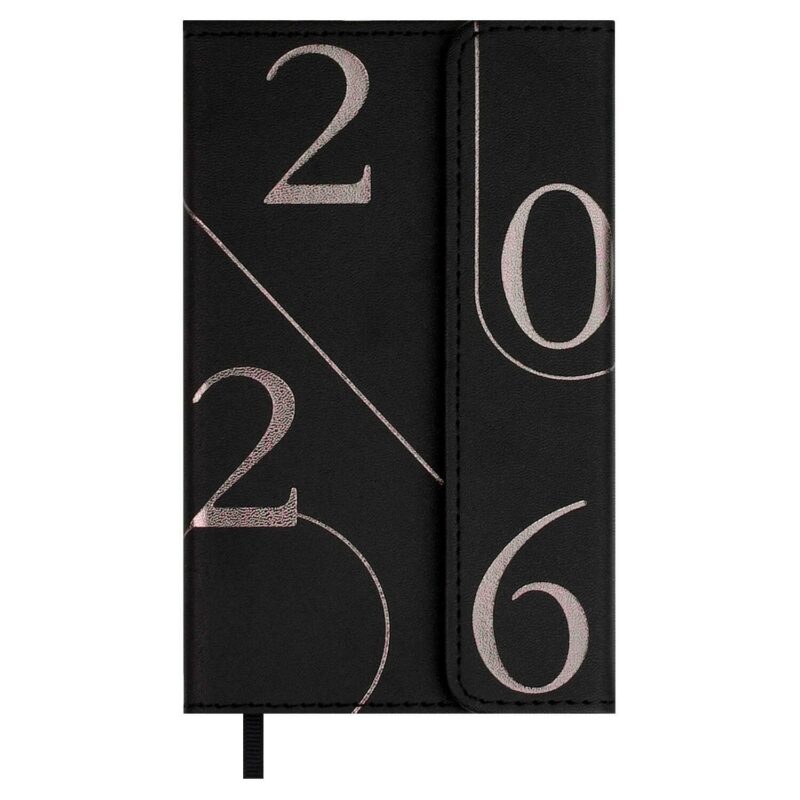 Еженедельник датированный 2026 год, 64 листа, 95х155 мм "Кассандра", черный