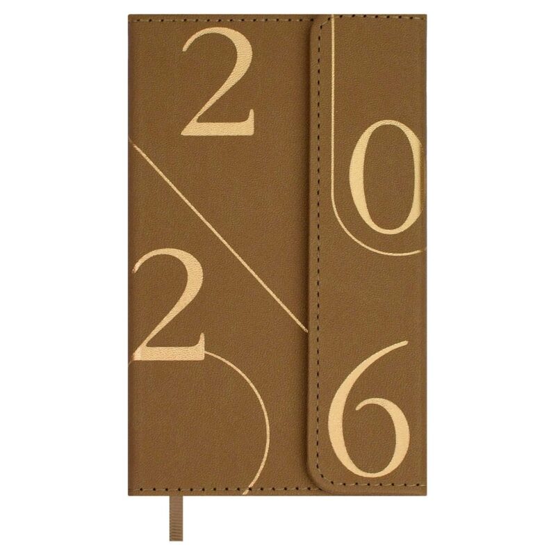 Еженедельник датированный 2026 год, 64 листа, 95х155 мм "Кассандра", коричневый
