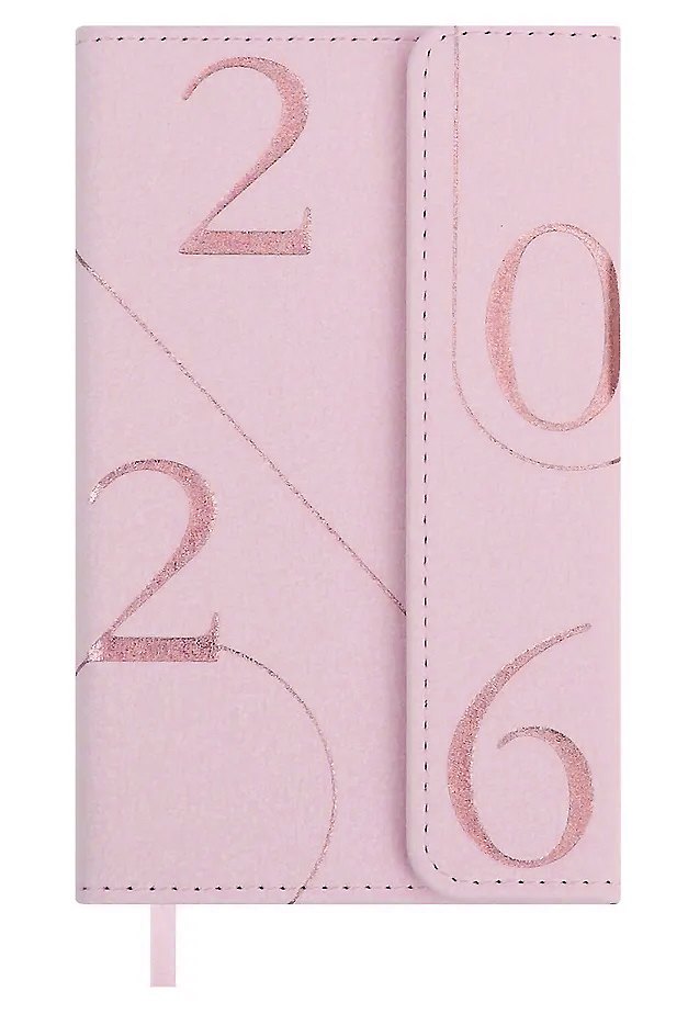 Еженедельник датированный 2026 год, 64 листа, 95х155 мм "Бьянчини", розовый