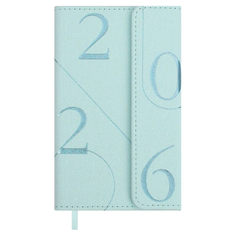 Еженедельник датированный 2026 год, 64 листа, 95х155 мм "Бьянчини", мятный