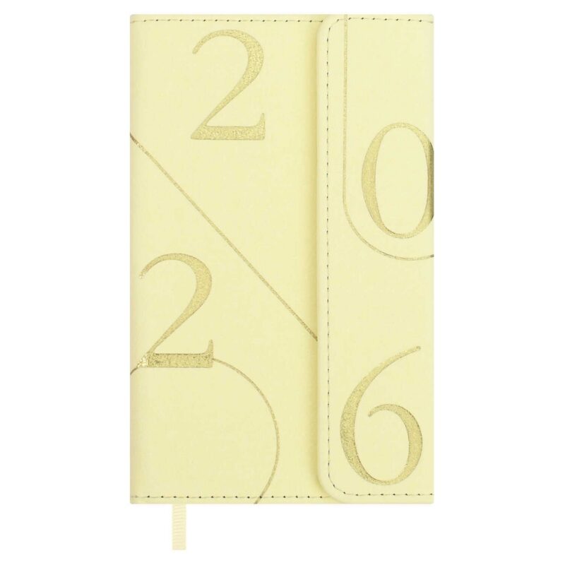 Еженедельник датированный 2026 год, 64 листа, 95х155 мм "Бьянчини", желтый