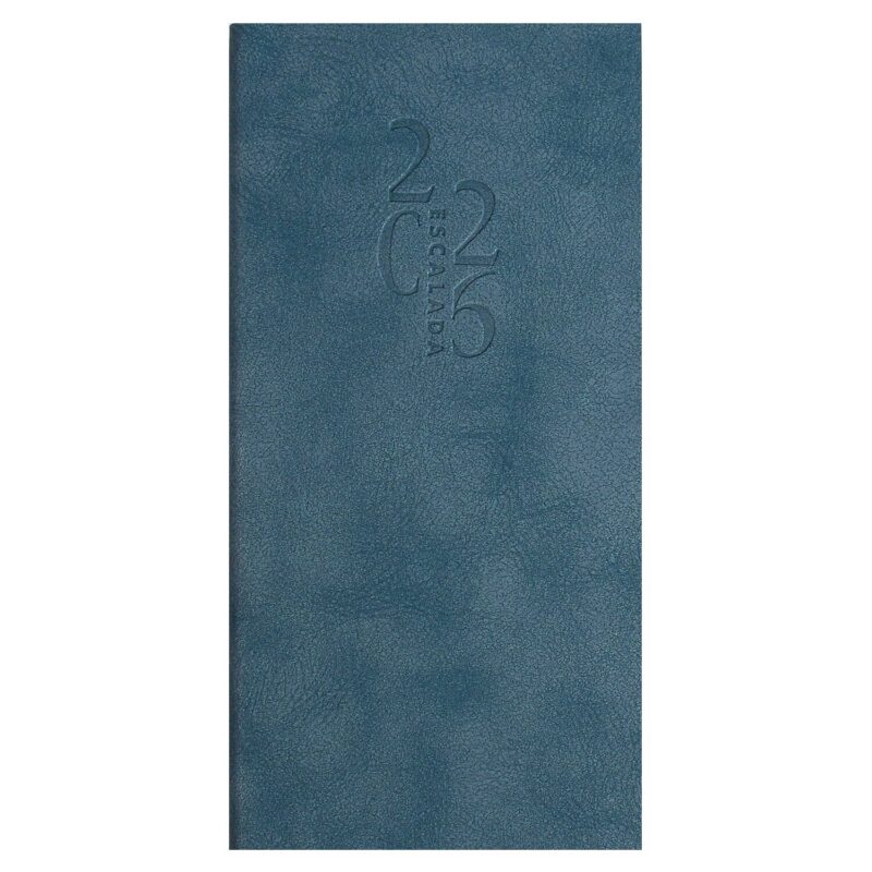 Еженедельник датированный 2026 год, 64 листа, 80х165 мм "Тиволи глосс", сизо-синий