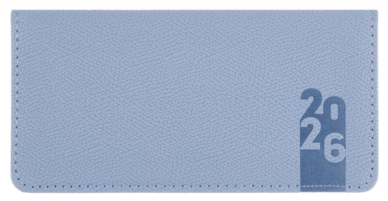 Планинг датированный 2026 год, 64 листа, 170х88 мм "Джут", голубой, кожзам