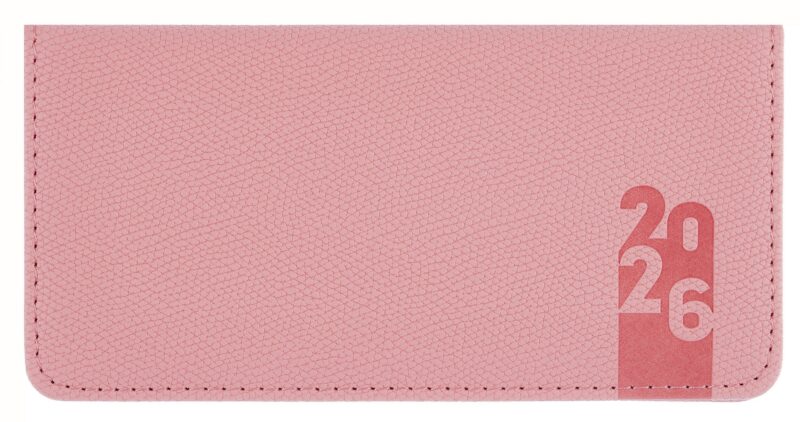 Планинг датированный 2026 год, 64 листа, 170х88 мм "Джут", розовый, кожзам