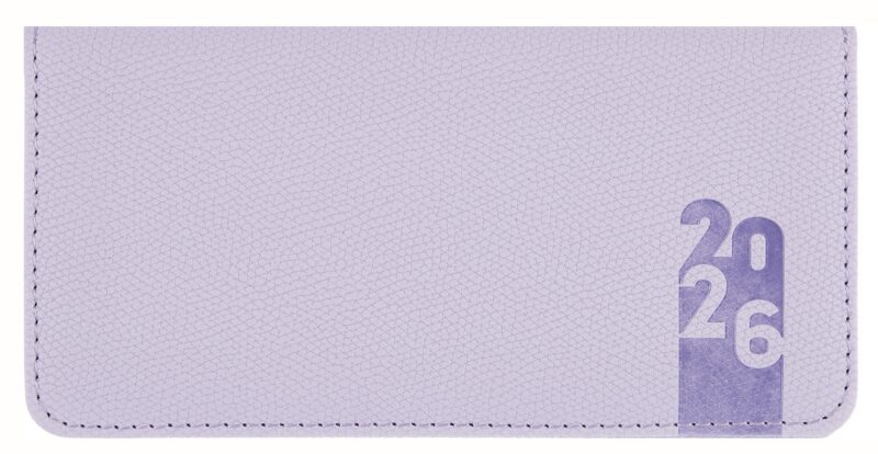 Планинг датированный 2026 год, 64 листа, 170х88 мм "Джут", сиреневый, кожзам
