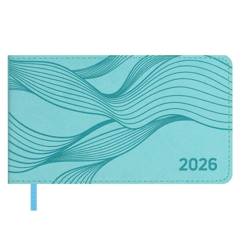 Еженедельник датированный 2026 год, 64 листа, 150x87 мм "Виннер", голубой