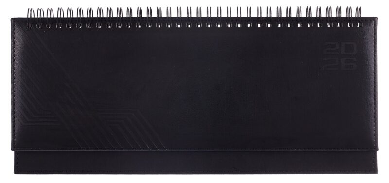 Планинг датированный 2026 год, 64 листа, 310x130 мм "Сариф", черный, кожзам