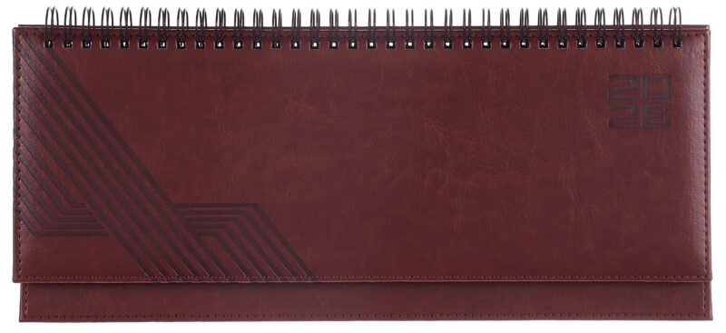 Планинг датированный 2026 год, 64 листа, 310x130 мм "Сариф", коричневый, кожзам